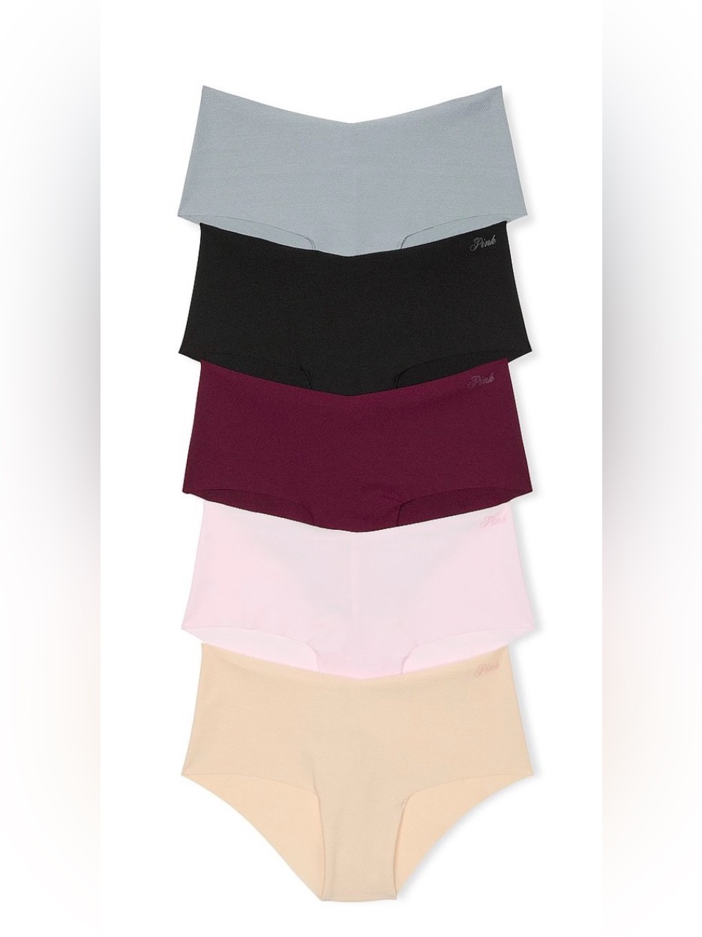 PINK Victoria's Secret 5-Pack No Show Cheeky- Neutral/New